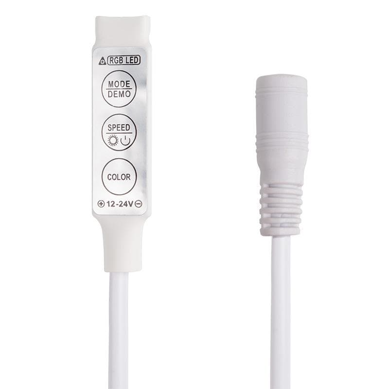 Мини контроллер LED с разъемом 5,5х2,1 мм 72/144 W, 3 кнопки, 12 V/24 V