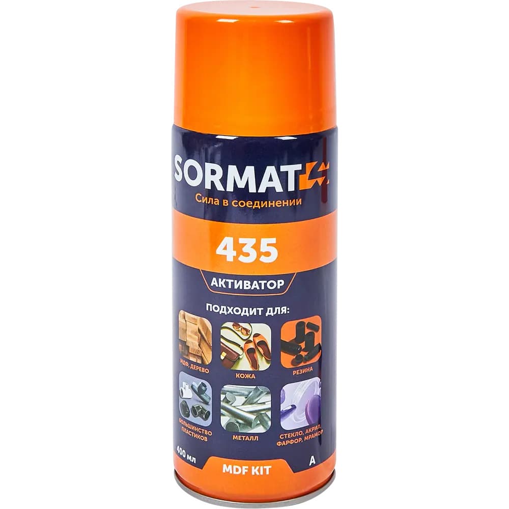 Набор универсальный супер-клей Sormat MDF Kit клей80 г. + активатор 400 мл.