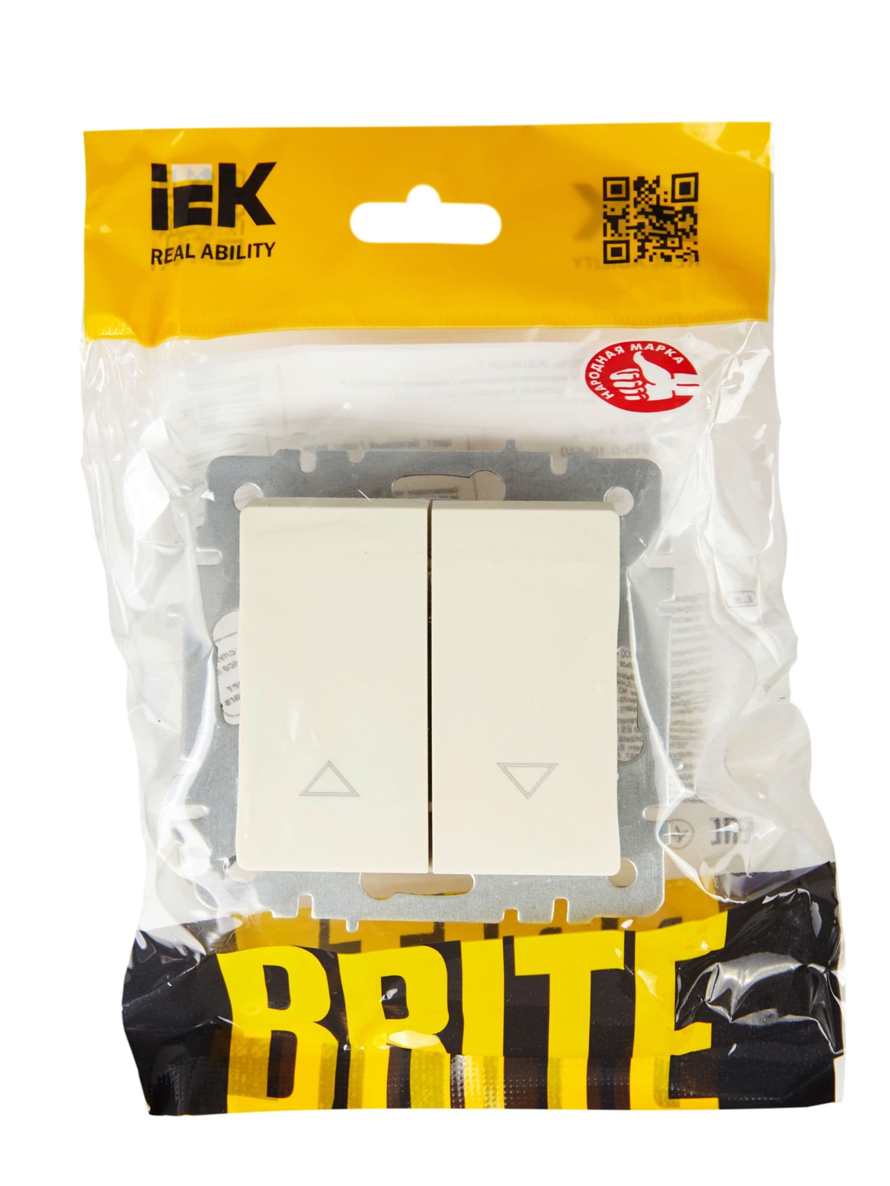 BRITE Выключатель жалюзи 10А ВС10-1-5-БрКр бежевый