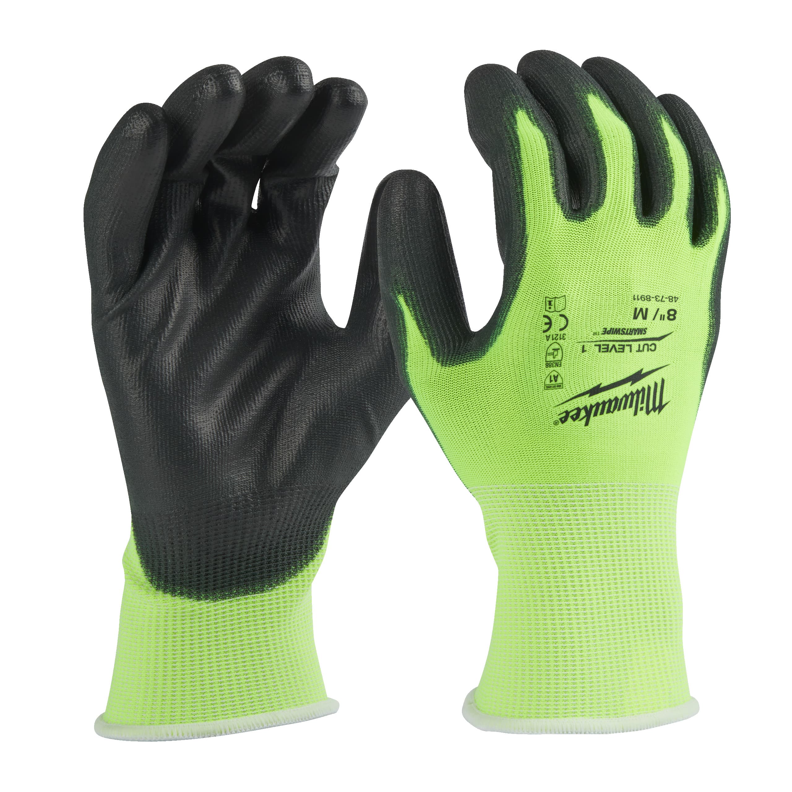 Перчатки защитные Hi-Vis Cut level (Хай Виз Кат Левел) 1/A, M/8