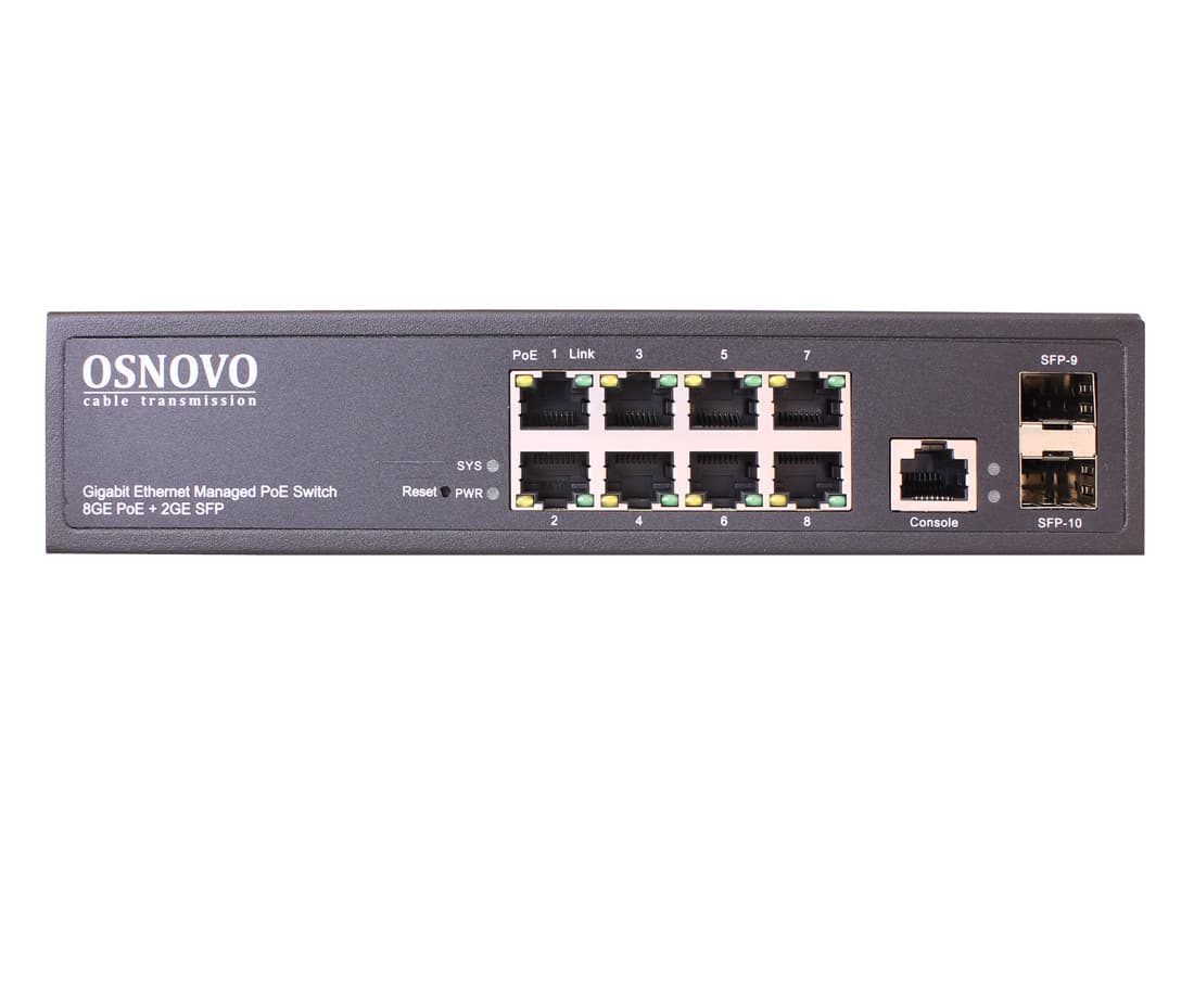 Коммутатор управляемый L2 8 портов RJ45/SFP 10 100 1000 Мб/сPoE 150Вт