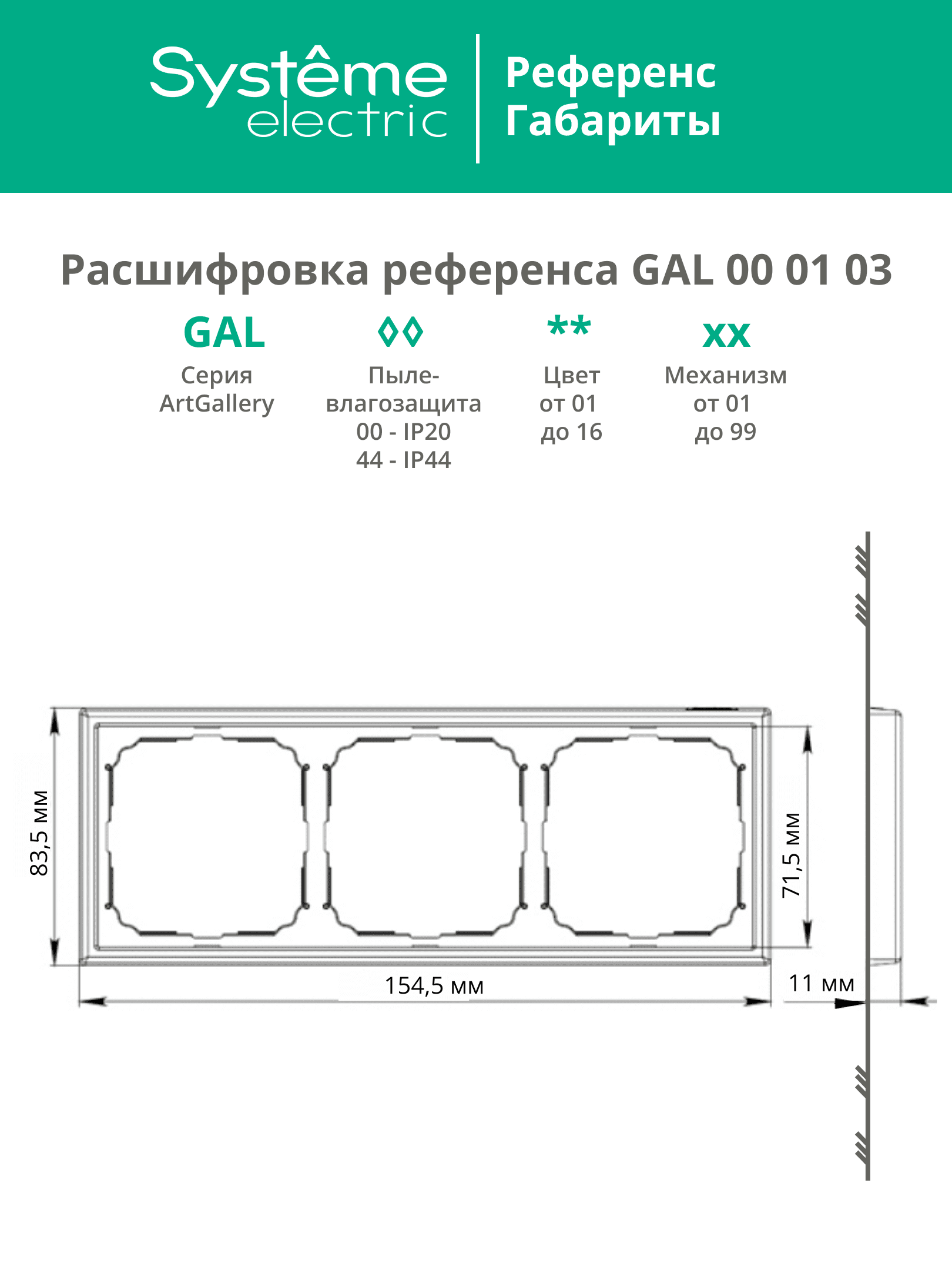 ARTGALLERY рамка 3-постовая, универсальная, белый