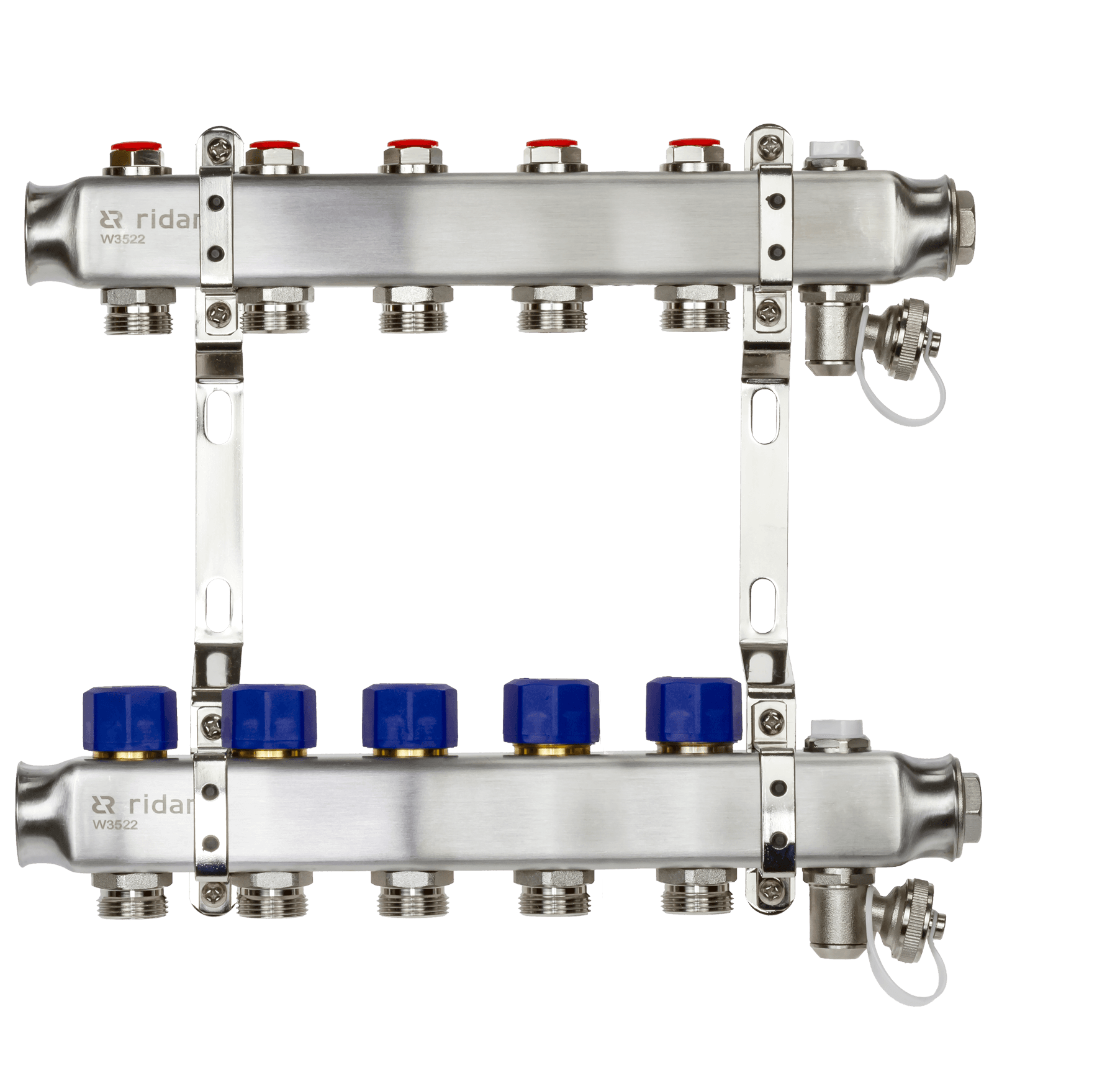 Коллекторная группа SSM-5R set 5 контуров 1'X3/4' с термостатическими клапанами и кронштейнами