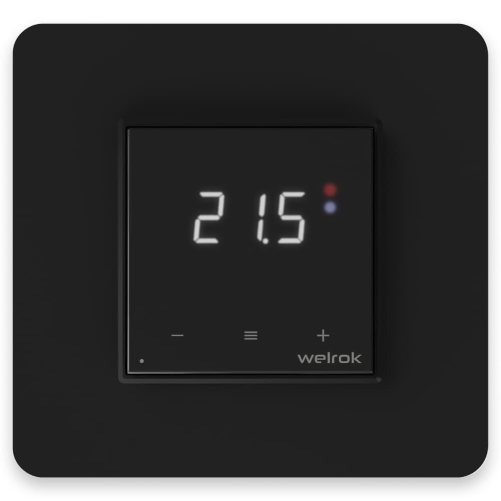 Терморегулятор для теплого пола умный, сенсорный, с Wi-fi, черный