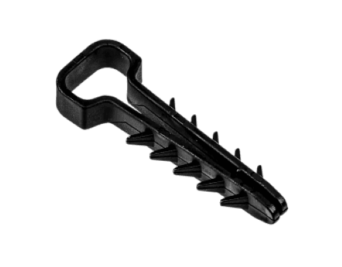 Дюбель-хомут для плоского кабеля черный PCD-F 05x08-45-100BL PA6.6 Jazzway (100 шт/уп) Jazzway