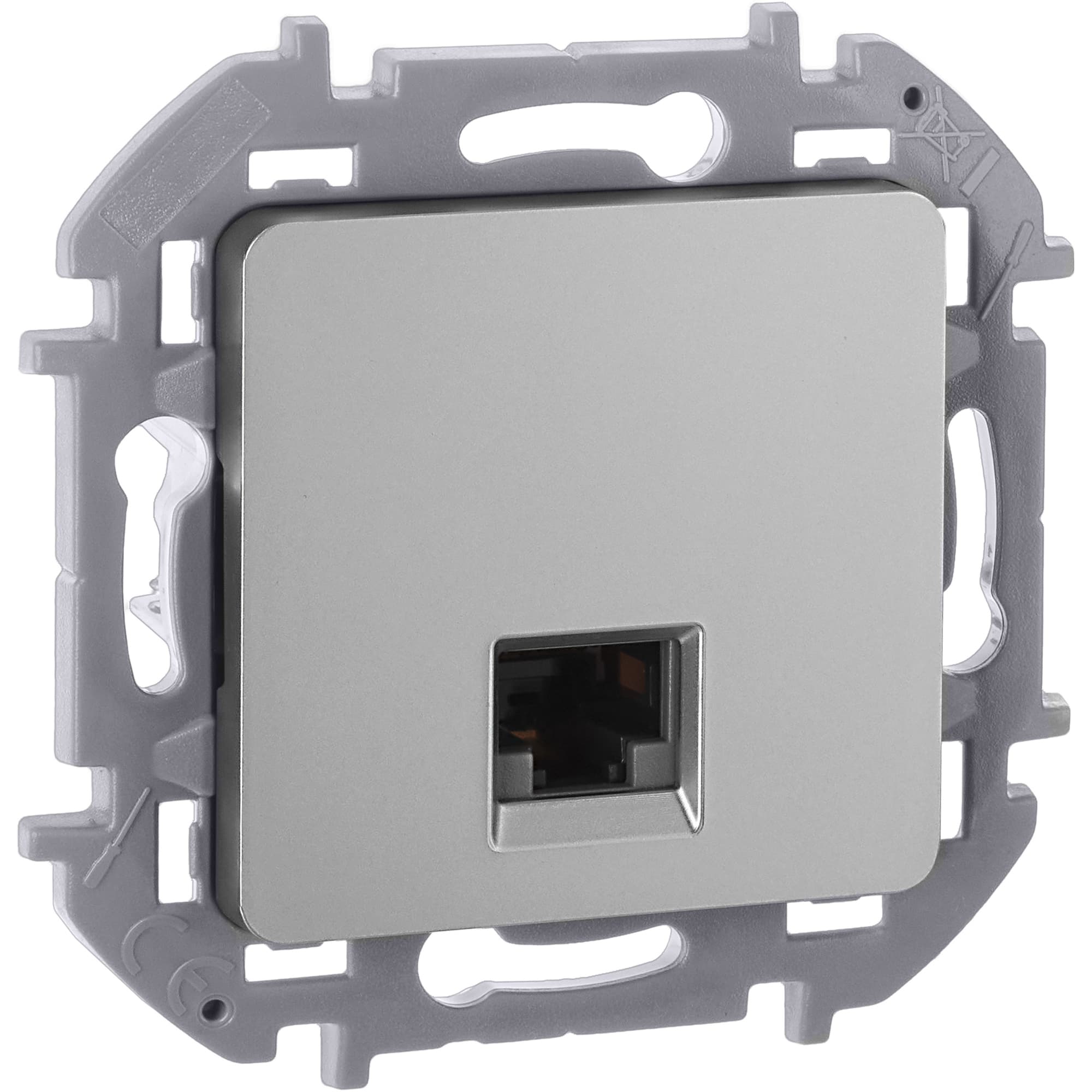 Розетка компьютерная RJ45 категория 5Е UTP алюминий INSPIRIA