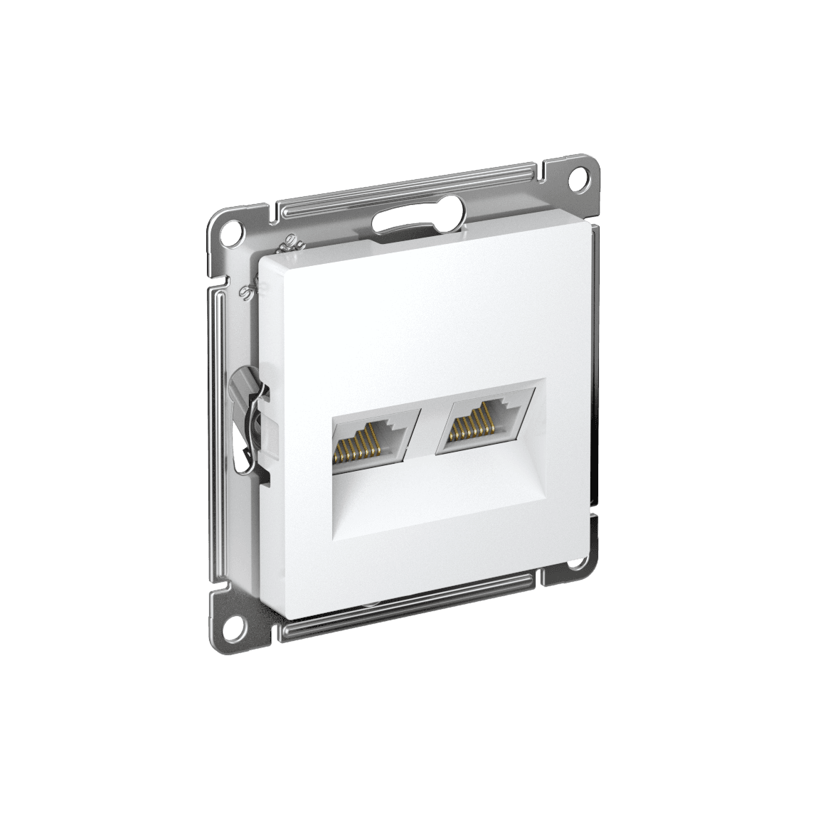 Розетка ATLASDESIGN двойная компьютерная RJ45+RJ45 категория 5E механизм белый
