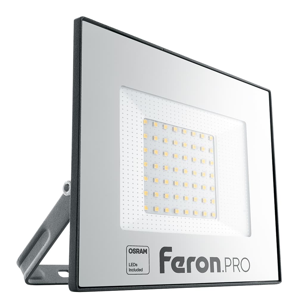 Прожектор светодиодный ДО-50w 6400К 5000 Лм IP65 черный .PRO