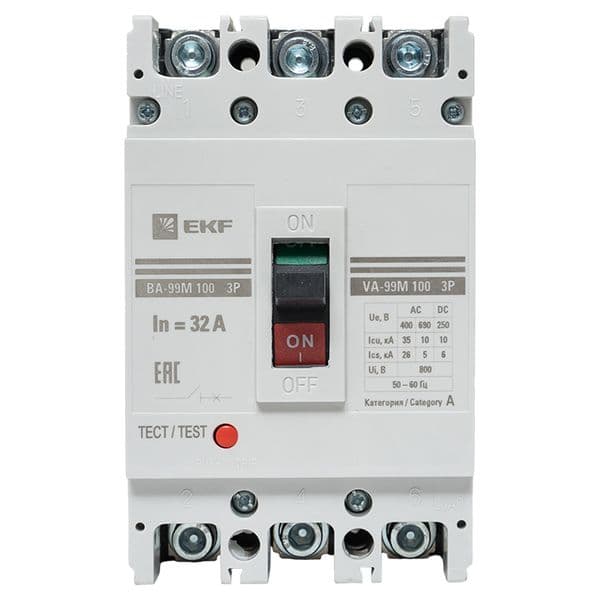 Выключатель автоматический ВА-99М 100/32А 3P 35кА PROxima