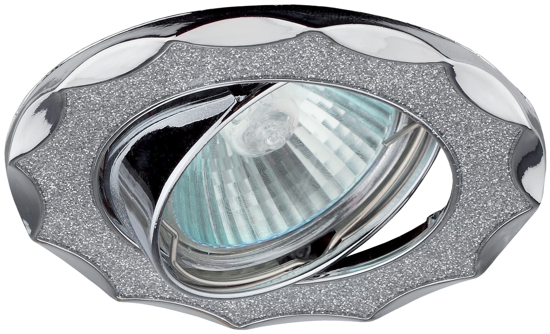 Светильник декор звезда со стеклянной крошкой MR16,12V/220V, 50W,хром/серебряный DK17 CH/SH SL