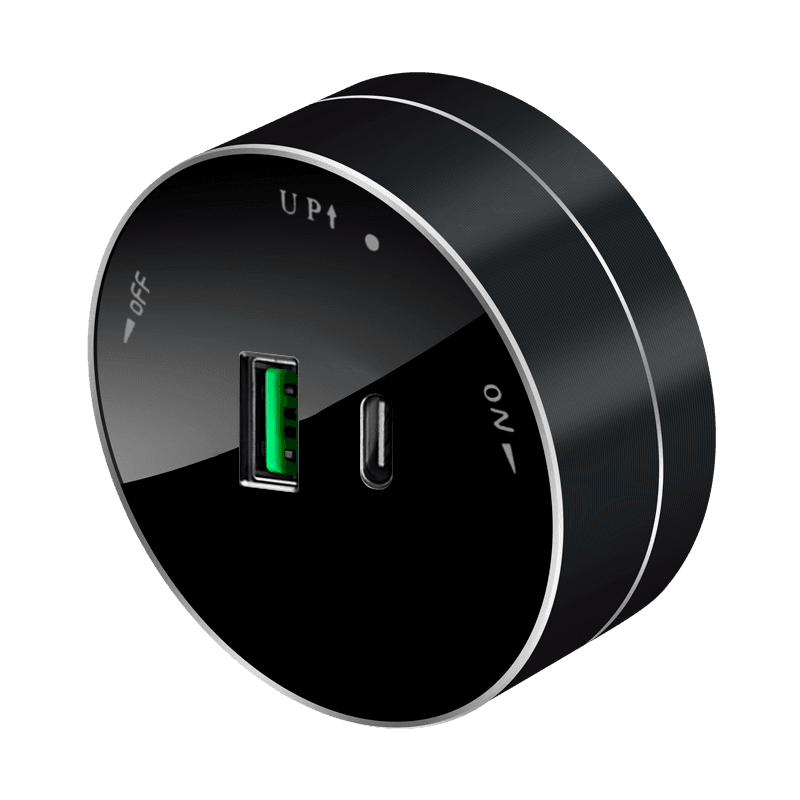 MultiTrack Розетка 2хUSB (тип А+С) 18Вт, 5В/3А Антрацит