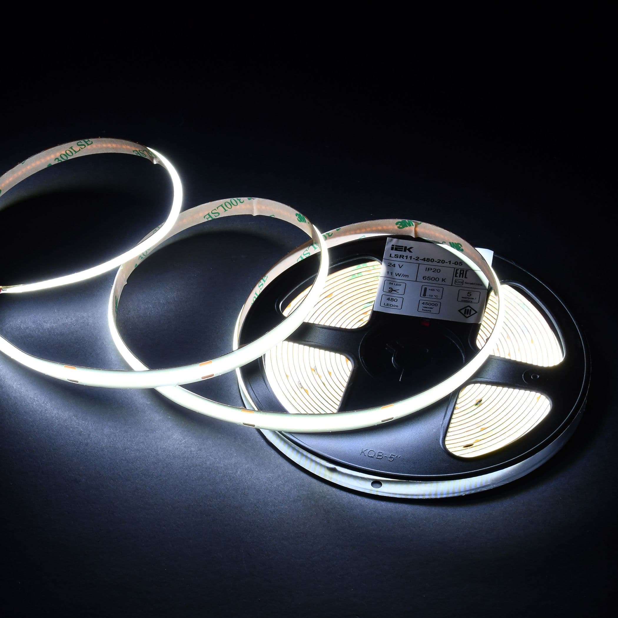 Лента светодиодная 11Вт/м 24В 6500К IP20 480 LED/мLSR11-2-480-20-1-05 IEK