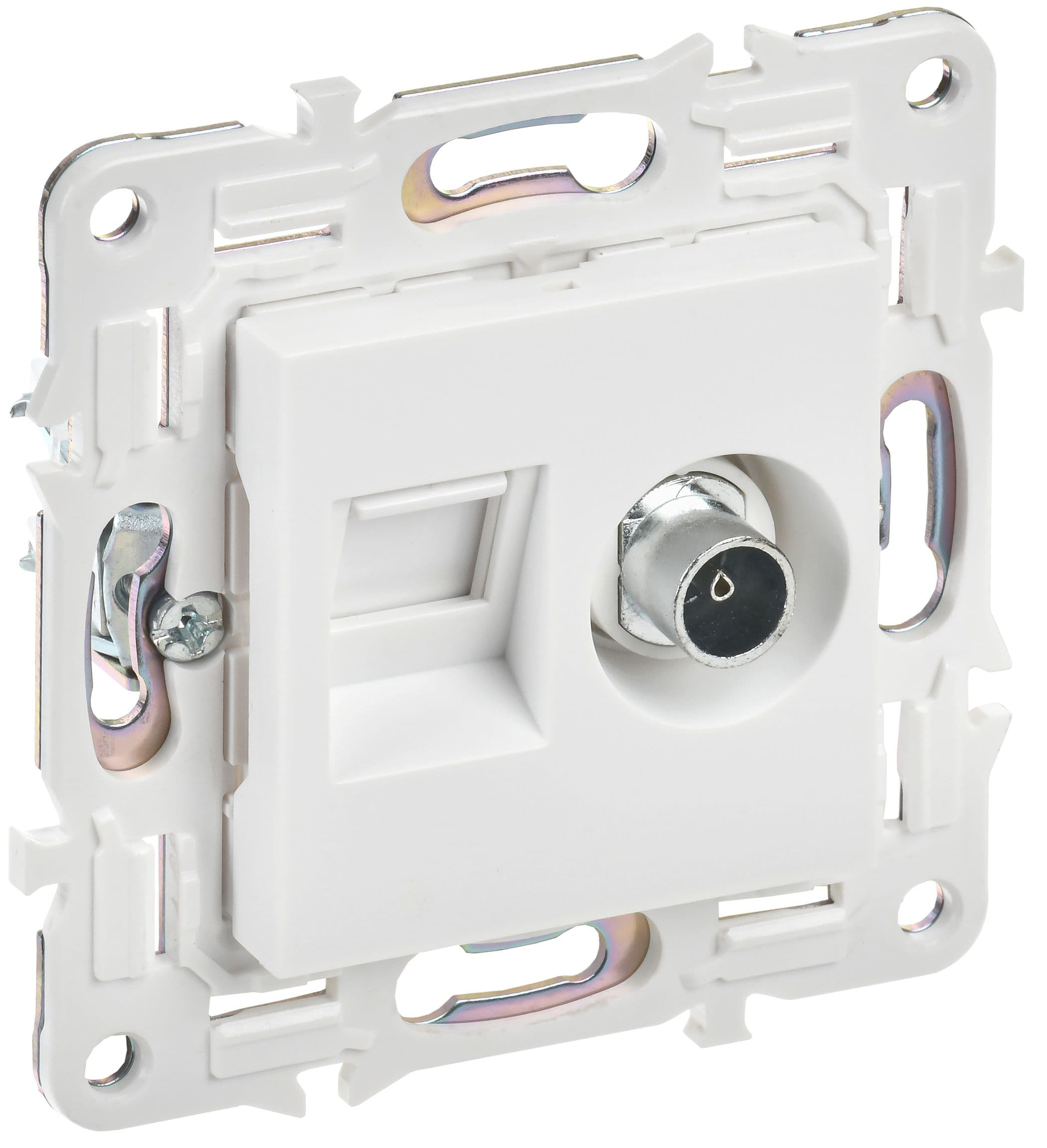 SKANDY Розетка двойная TV+RJ45 кат.6E SK-A15W арктический белый IEK