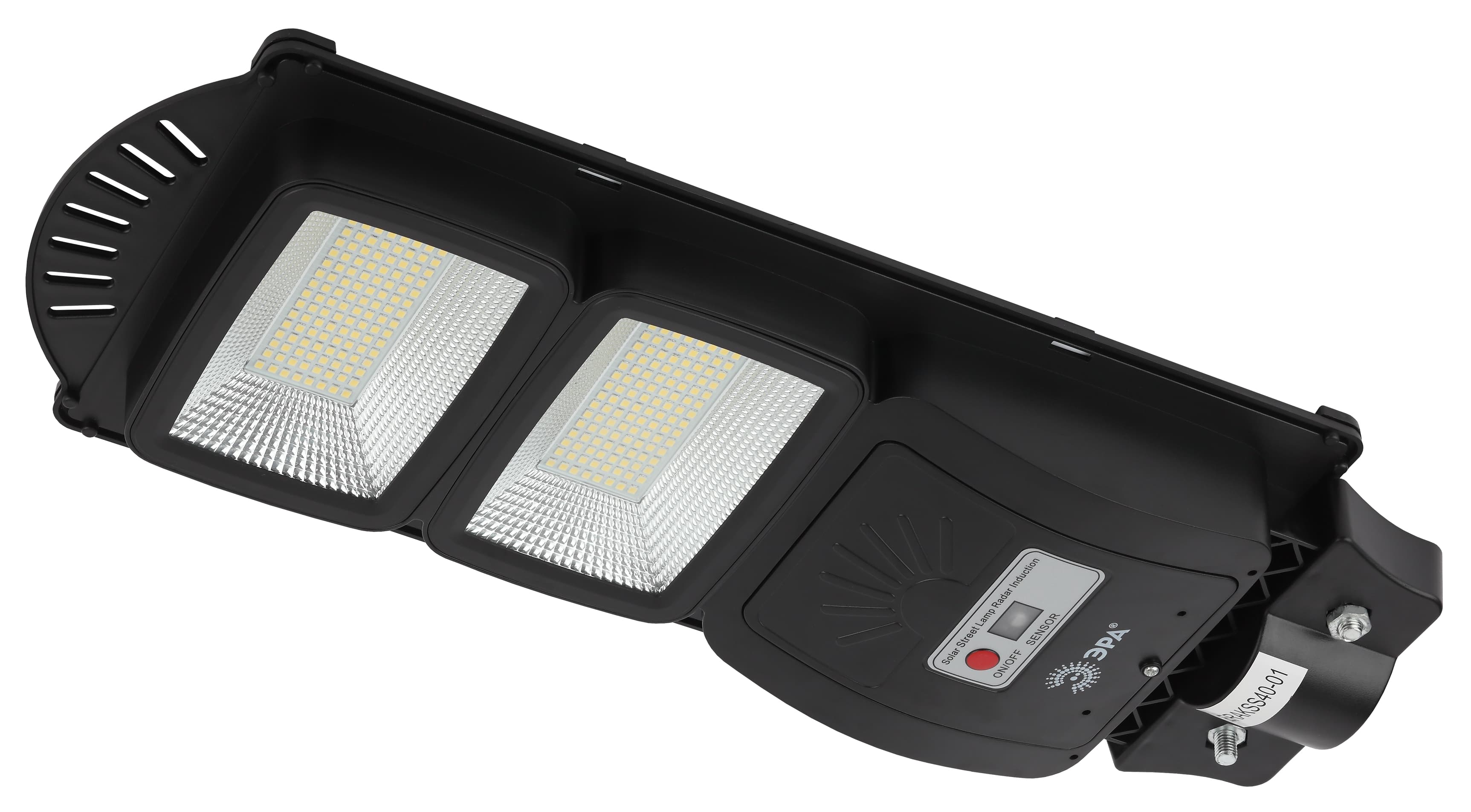 Светильник консольный на солнечных батареях, SMD, 40W, с датчиком движения, ПДУ, 700Лм, 5000К, IP65