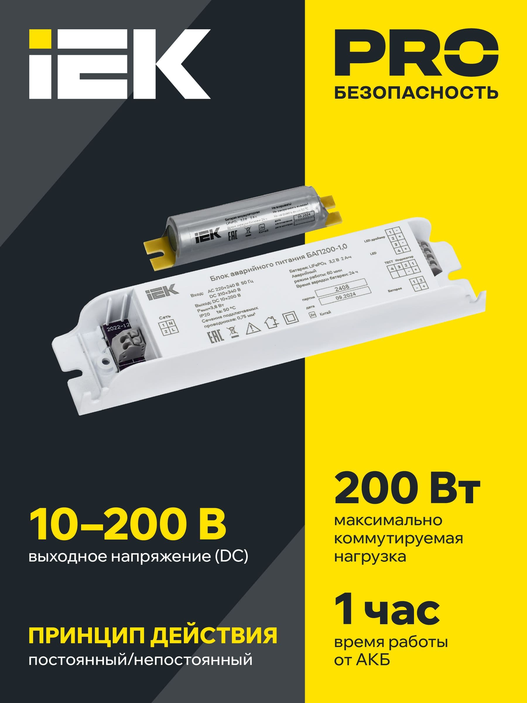 Блок аварийного питания БАП200-1,0 для LED
