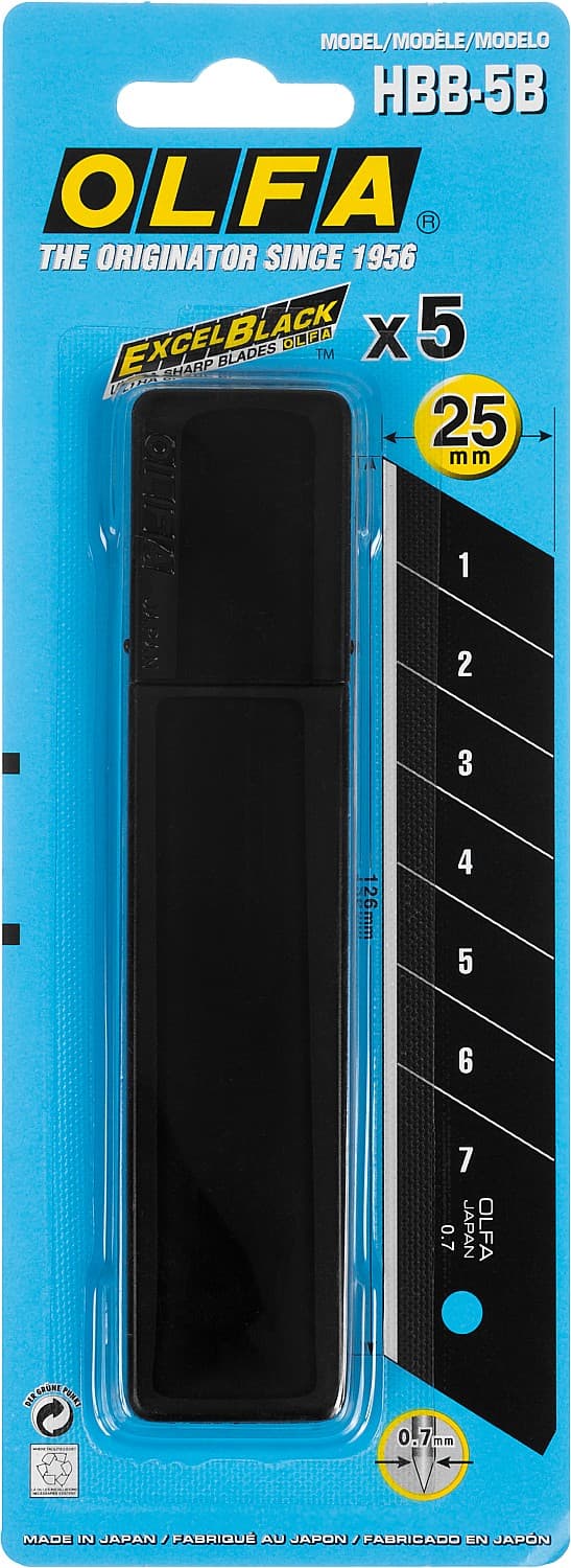 Лезвия сегментированные EXCEL BLACK 25х126х0.7 мм 5 шт.,