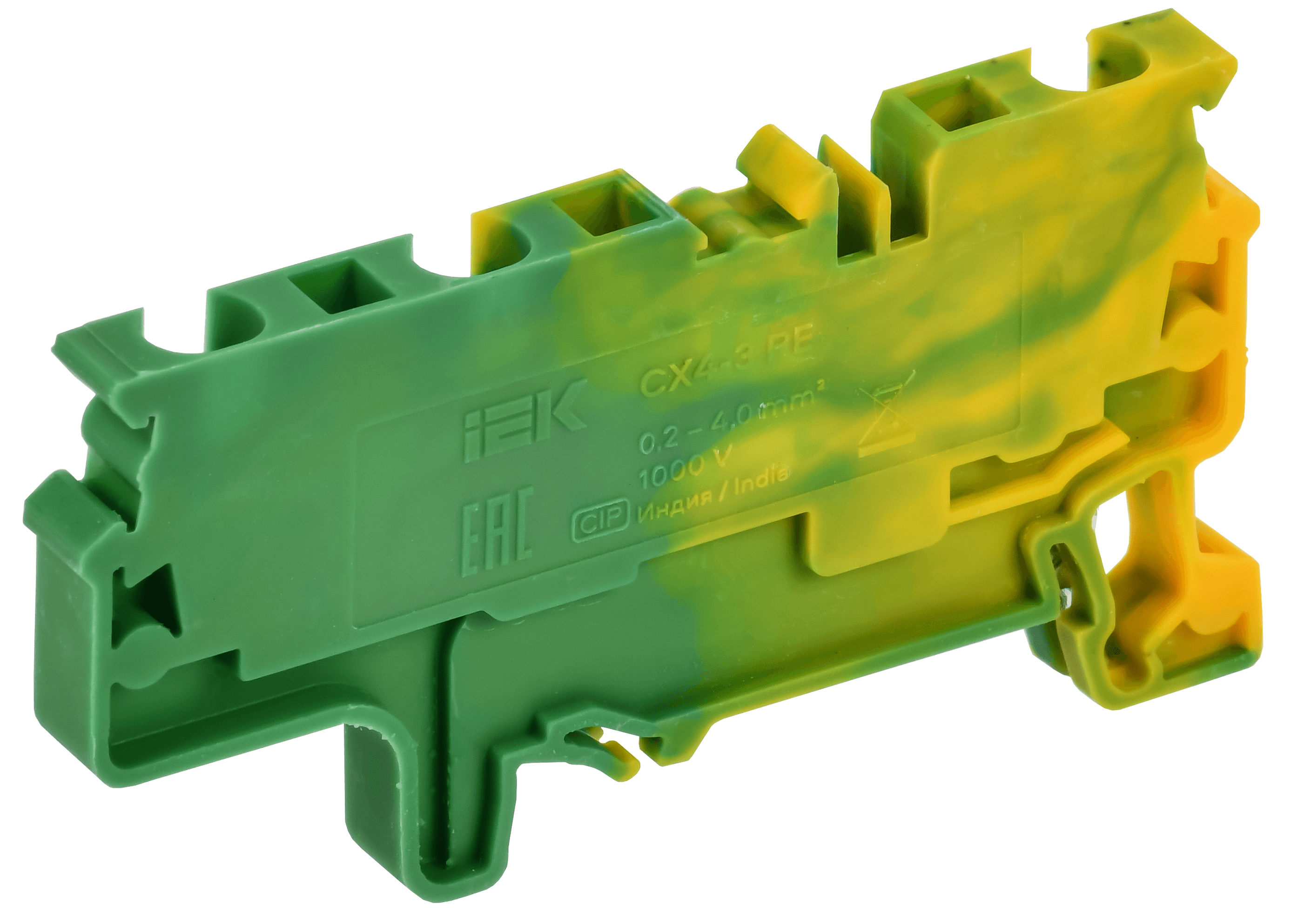 ARMAFIX Клемма пружинная CX4-3 PE 4мм2 трехконтактная заземляющая IEK