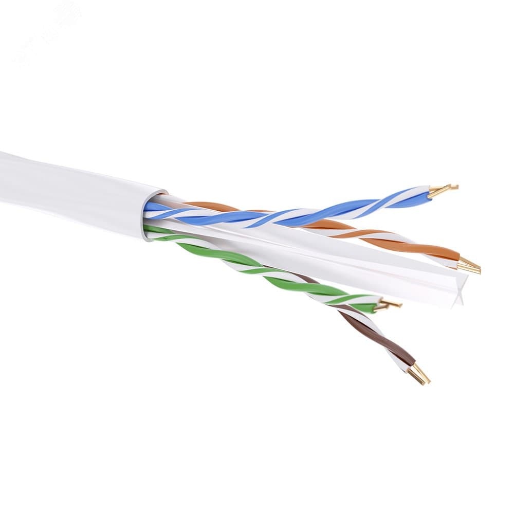 Витая пара U/UTP 4 пары CAT 6 нг(А)-HF бухта белый 305м