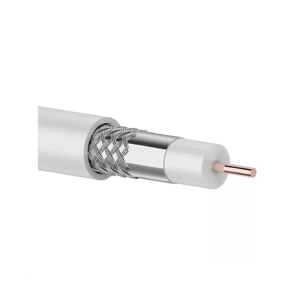Кабель коаксиальный RG-6U 75 Ом CCS/A l/Al 48% бухта 100м белый