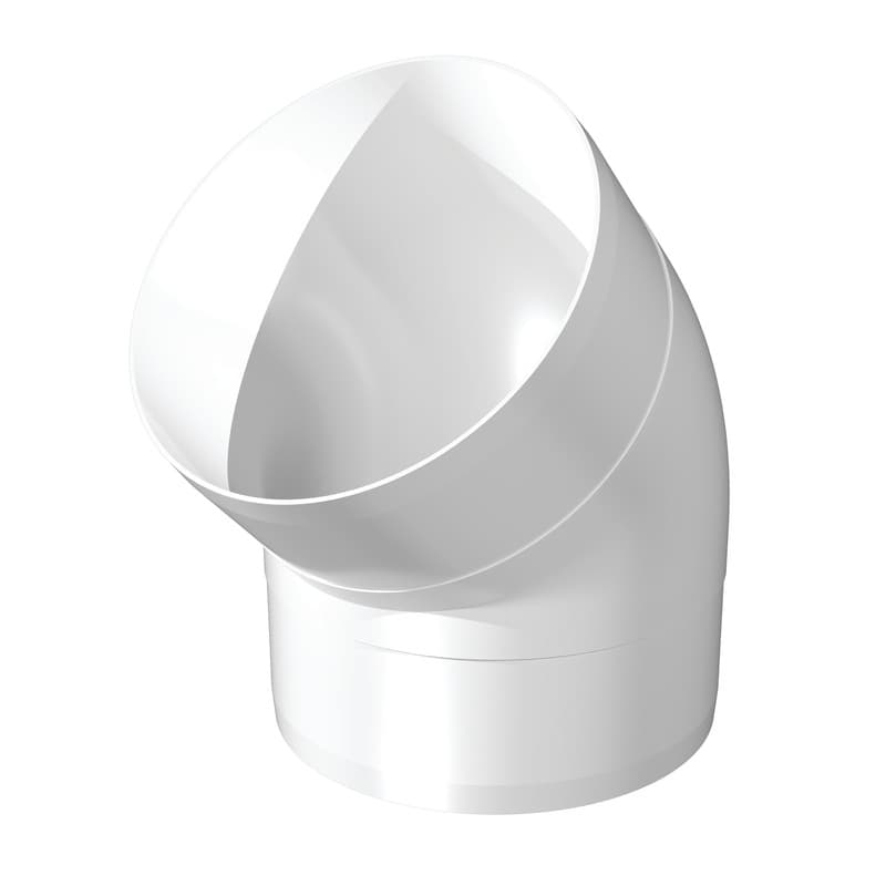 Колено круглое пластиковое 45° D125