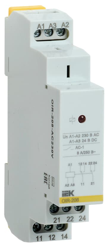 Реле промежуточное OIR 2 контакта (8А) 230 В AC