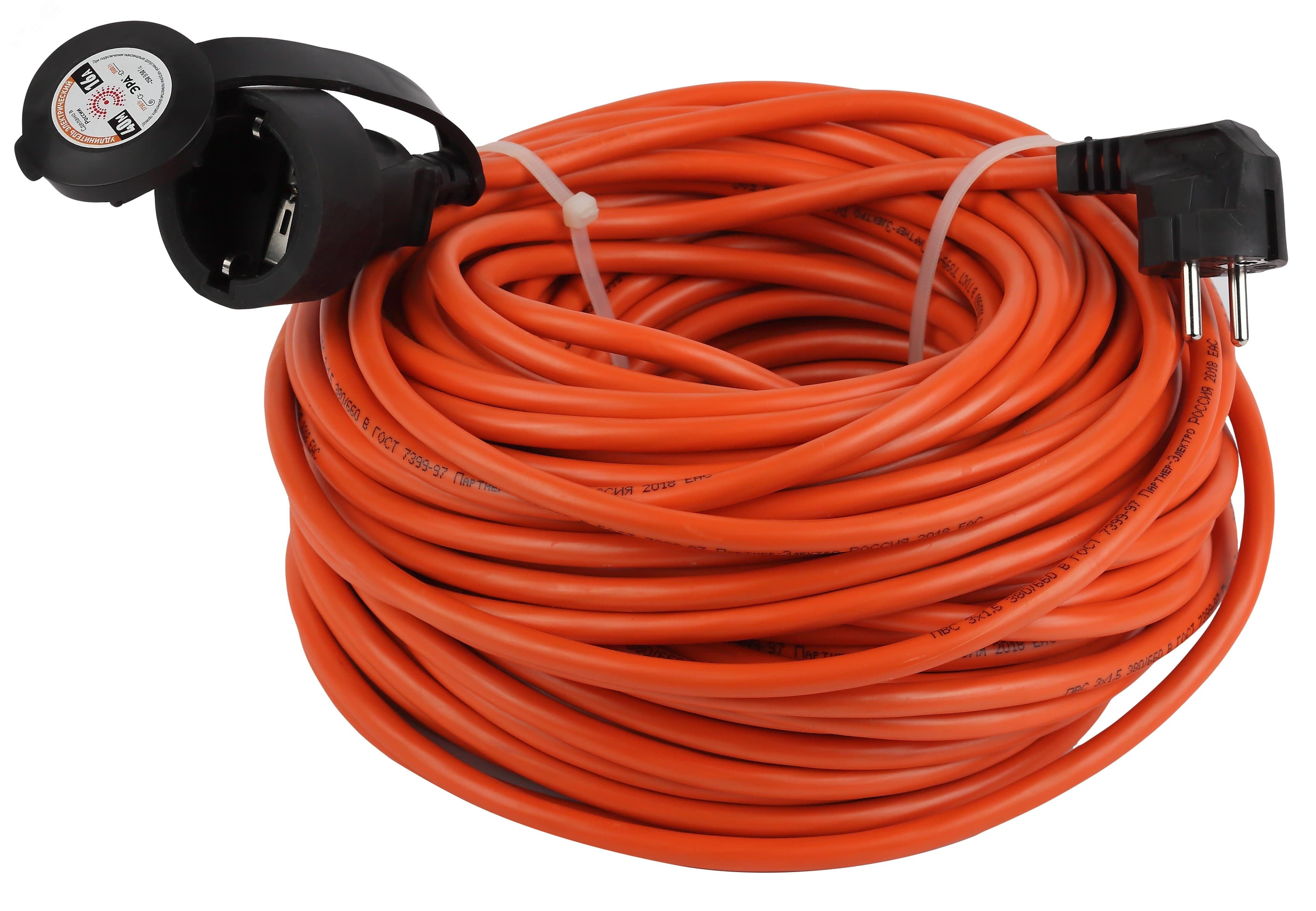 Удлинитель силовой UPx-1e-3x1.5-40m-IP44 в бухте c/з 1 гнездо 40м ПВС 3х1.5 UPx-1e-3x1.5-40m-IP44