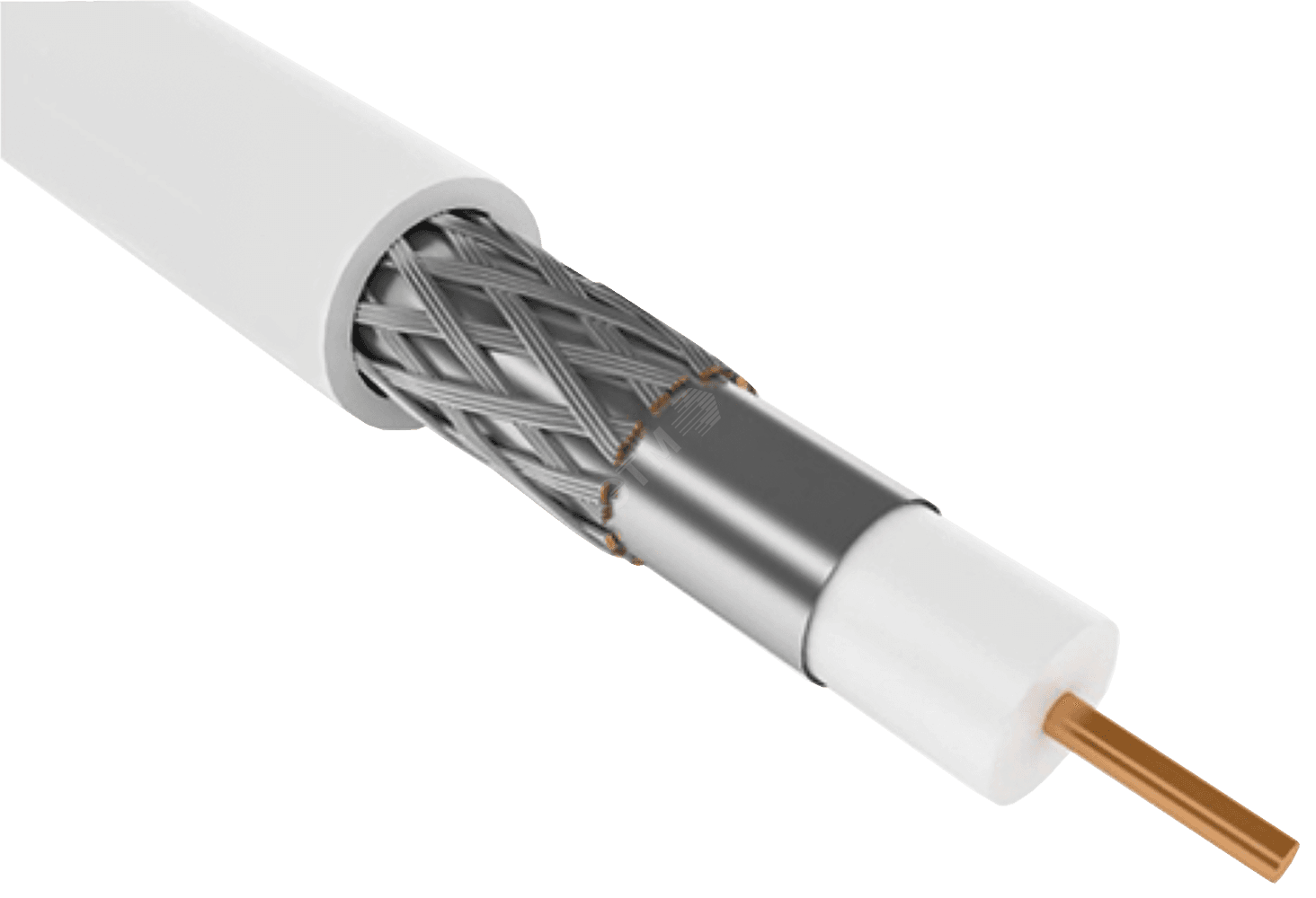 Кабель коаксиальный RG6 CCS 75Ом FPE PVC бел (100 m) GENERICA