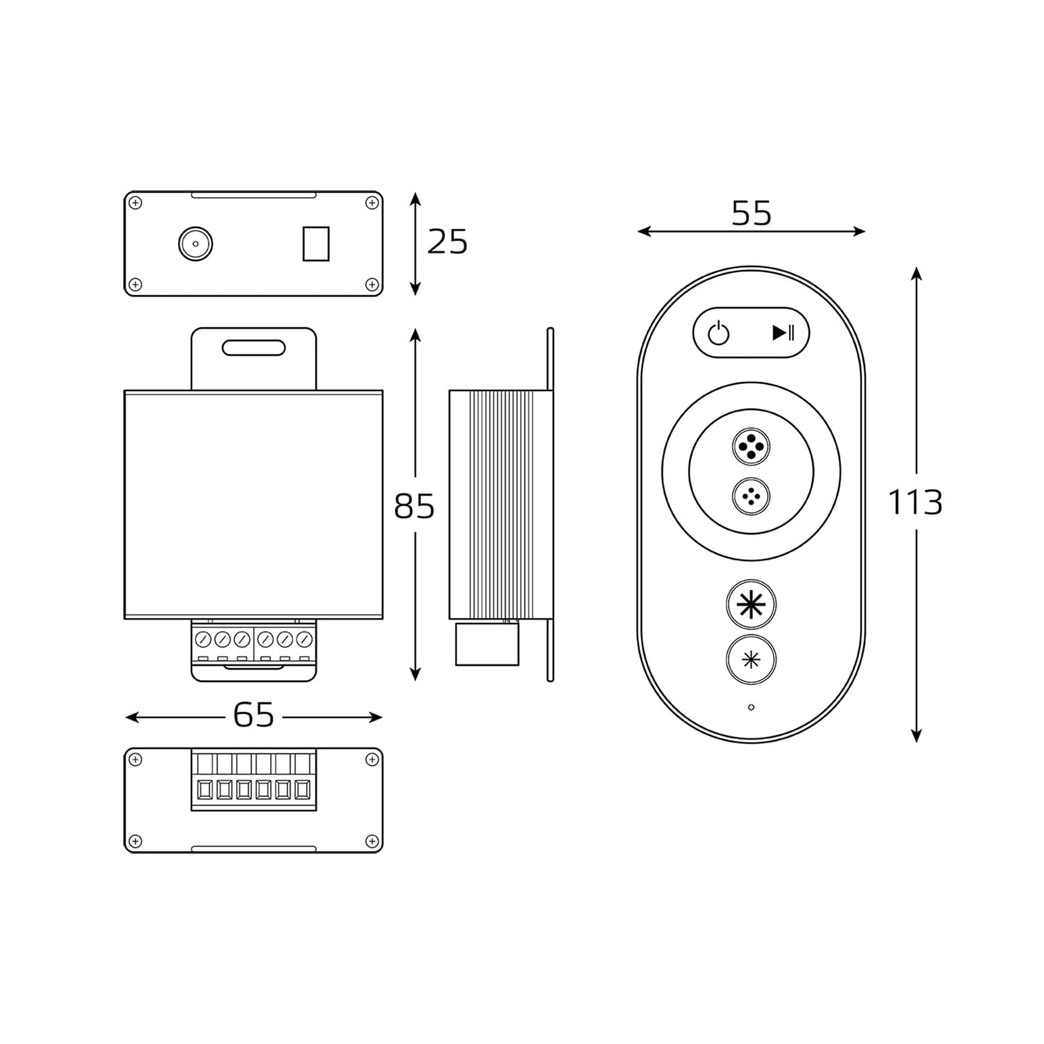 Контроллер для светодиодной ленты 288 Вт DC 12В IP20 Basic