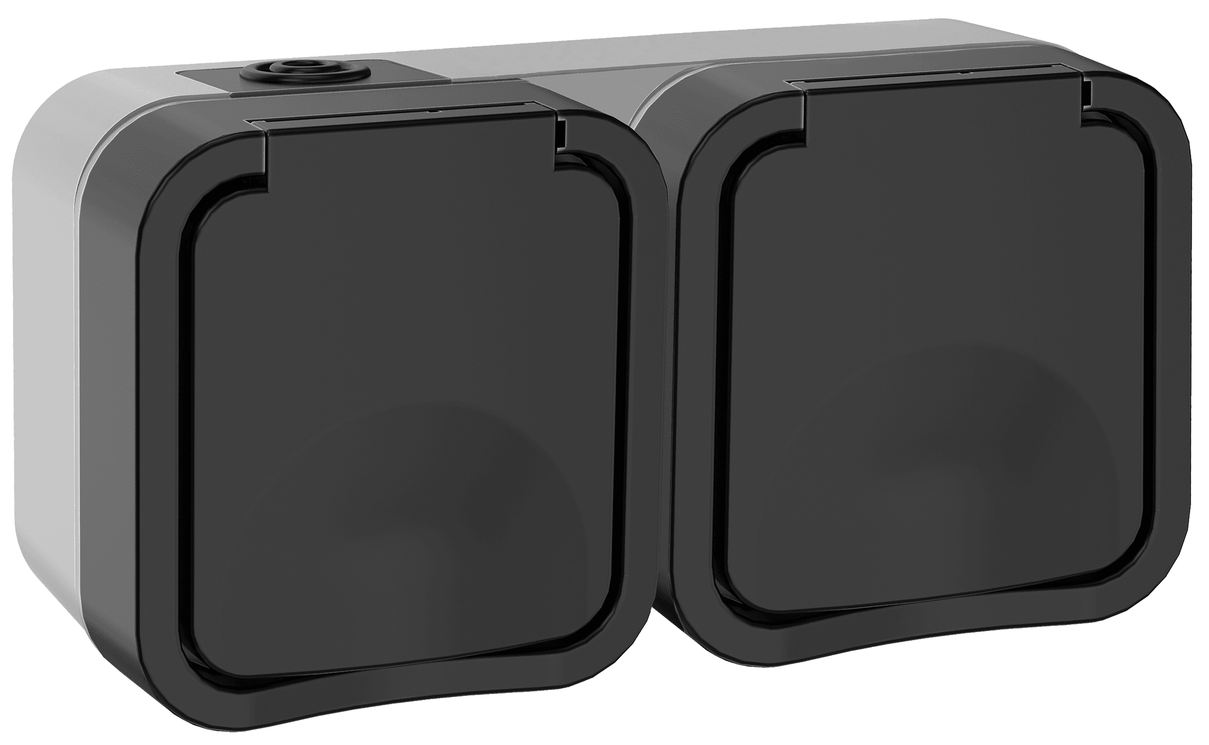 Розетка 2-местная горизонтальная TORS 16А IP55 графит