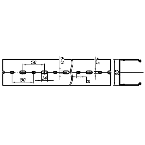 Короб перфорированный RL6 60x60 серый QUADRO