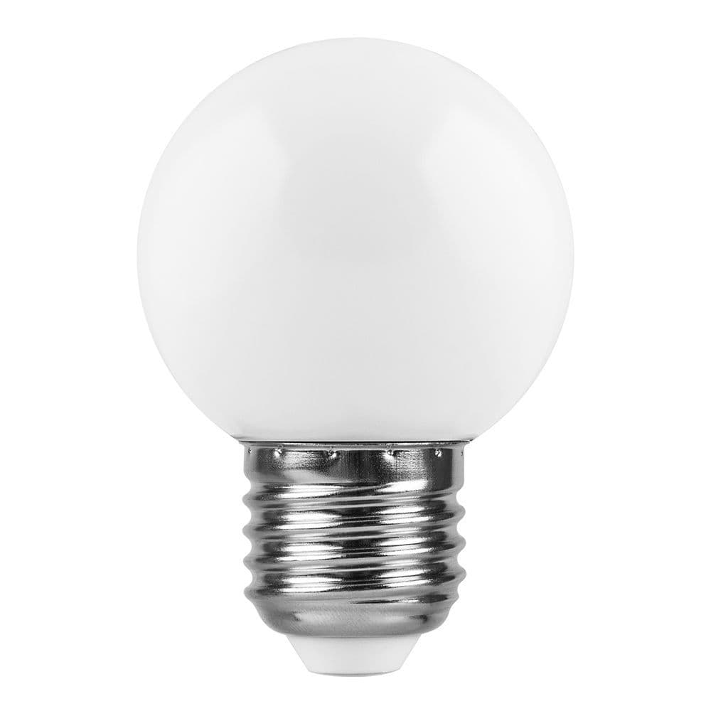 Лампа светодиодная LED 1вт Е27 белый 2700К (шар)