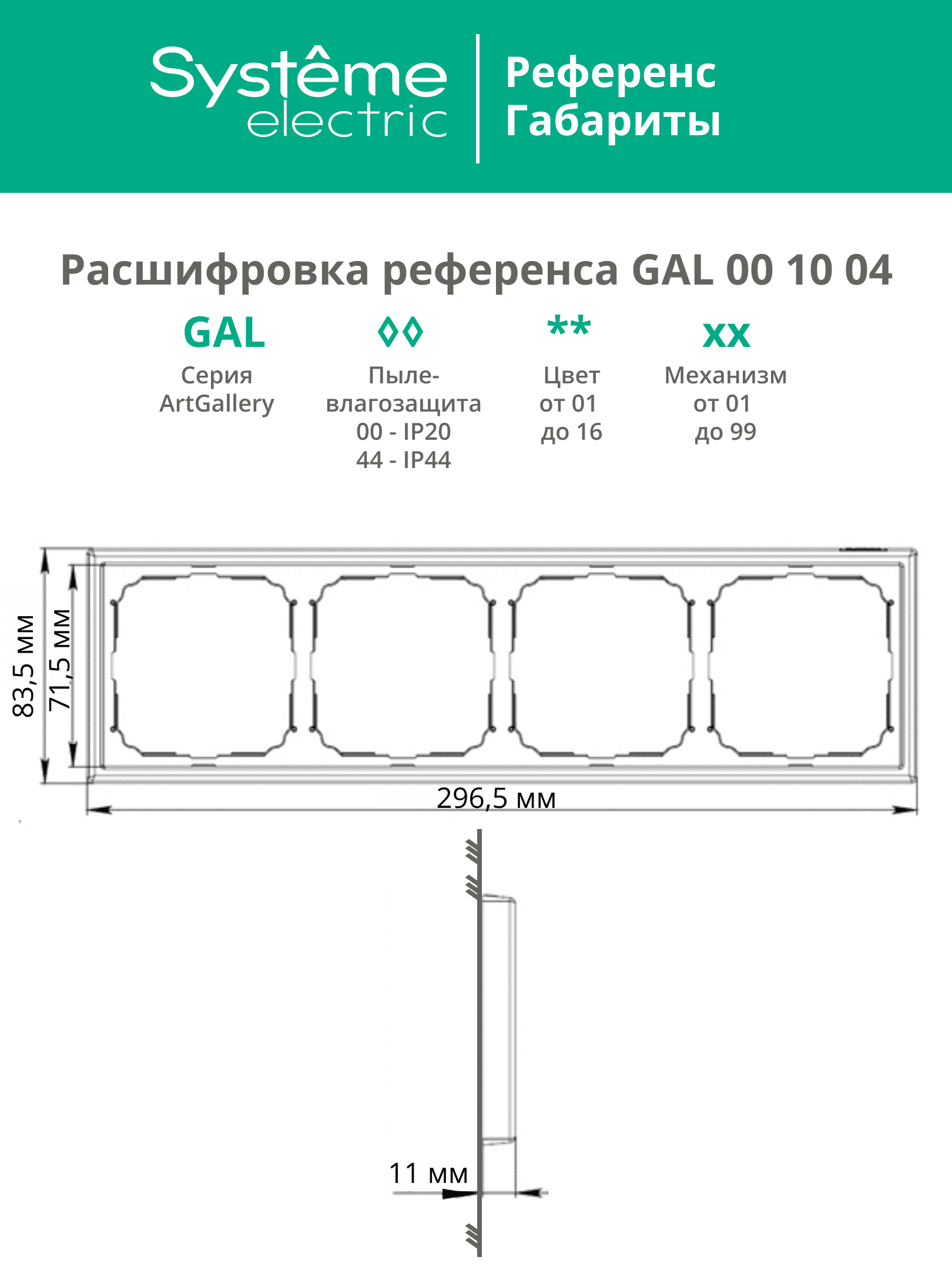 ARTGALLERY рамка 4-постовая, универсальная, карбон