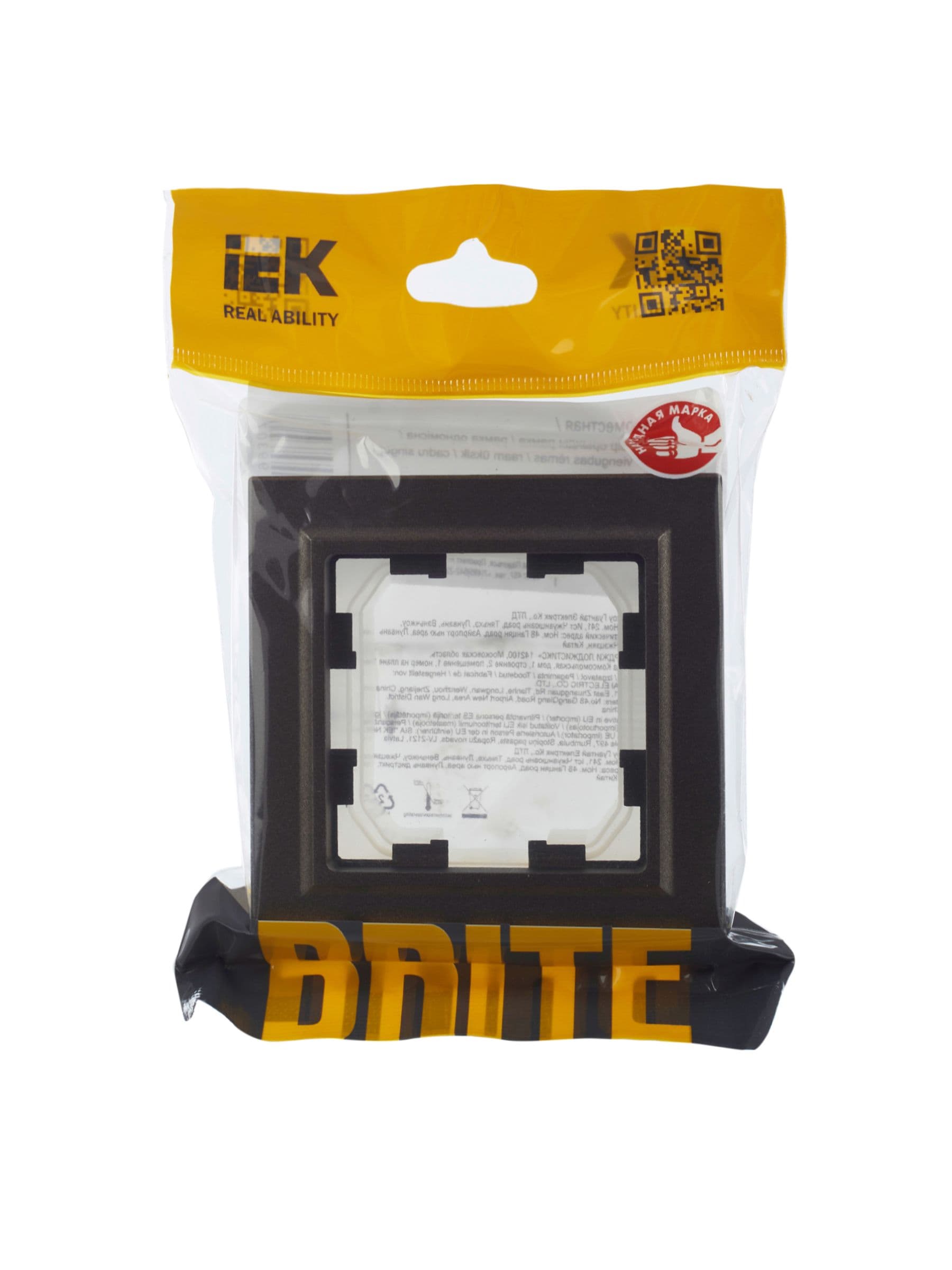 BRITE Рамка 1-местная IP44 РУ-1-БрТБ-44 темная бронза