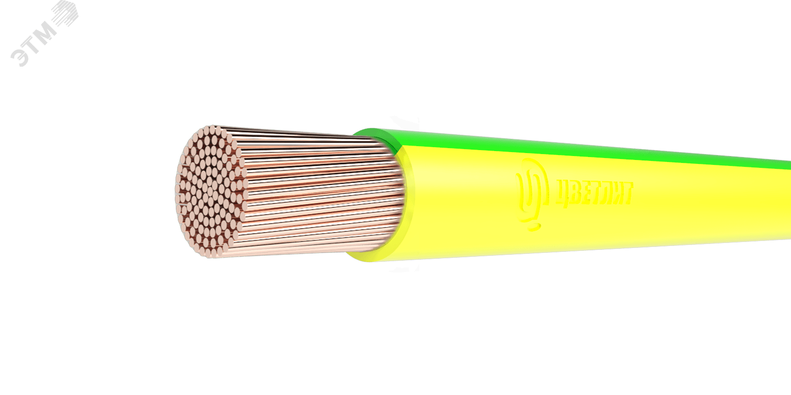 Провод силовой ПуГВнг(A)-LS 1х50 зелено-желтый ТРТС