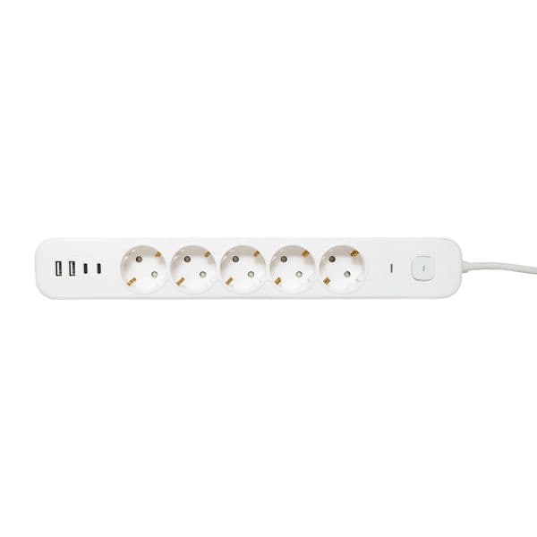 Удлинитель LUX 5 гнезд 2USB 2,4А+2type-C 5 метров 1,5мм2
