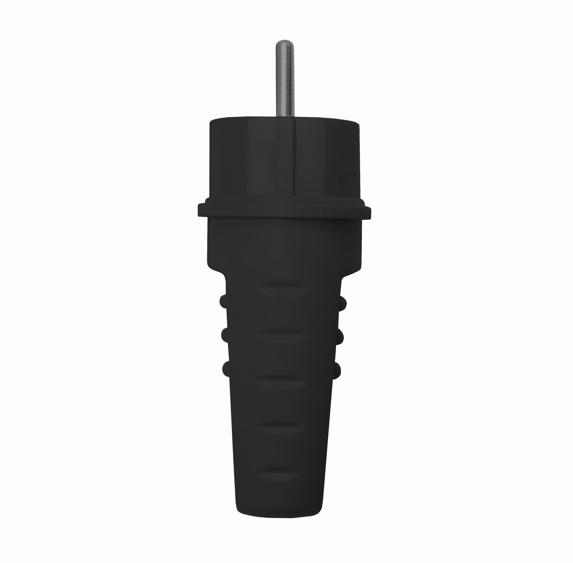 Вилка прямая c/з каучук 16А 250В IP44 еврослот