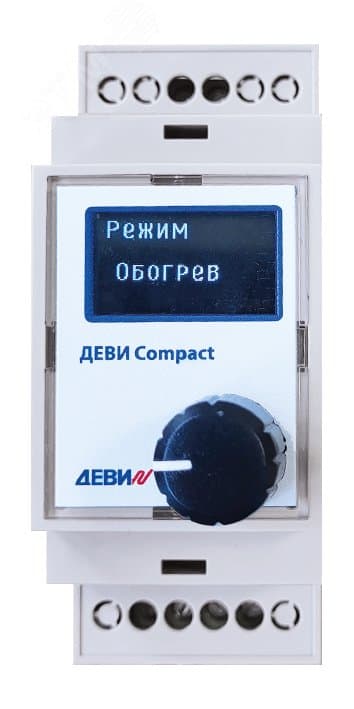 Терморегулятор ДЕВИ Compact на шину DIN, с датчиком температуры на проводе, 16А