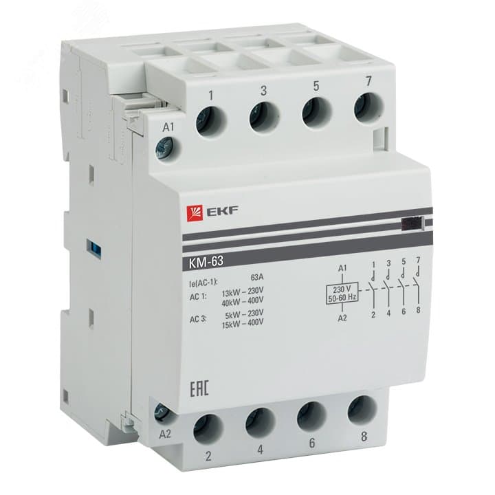 Контактор модульный КМ 63А 4NO 230В АС (3 мод.)   PROXIMA EKF