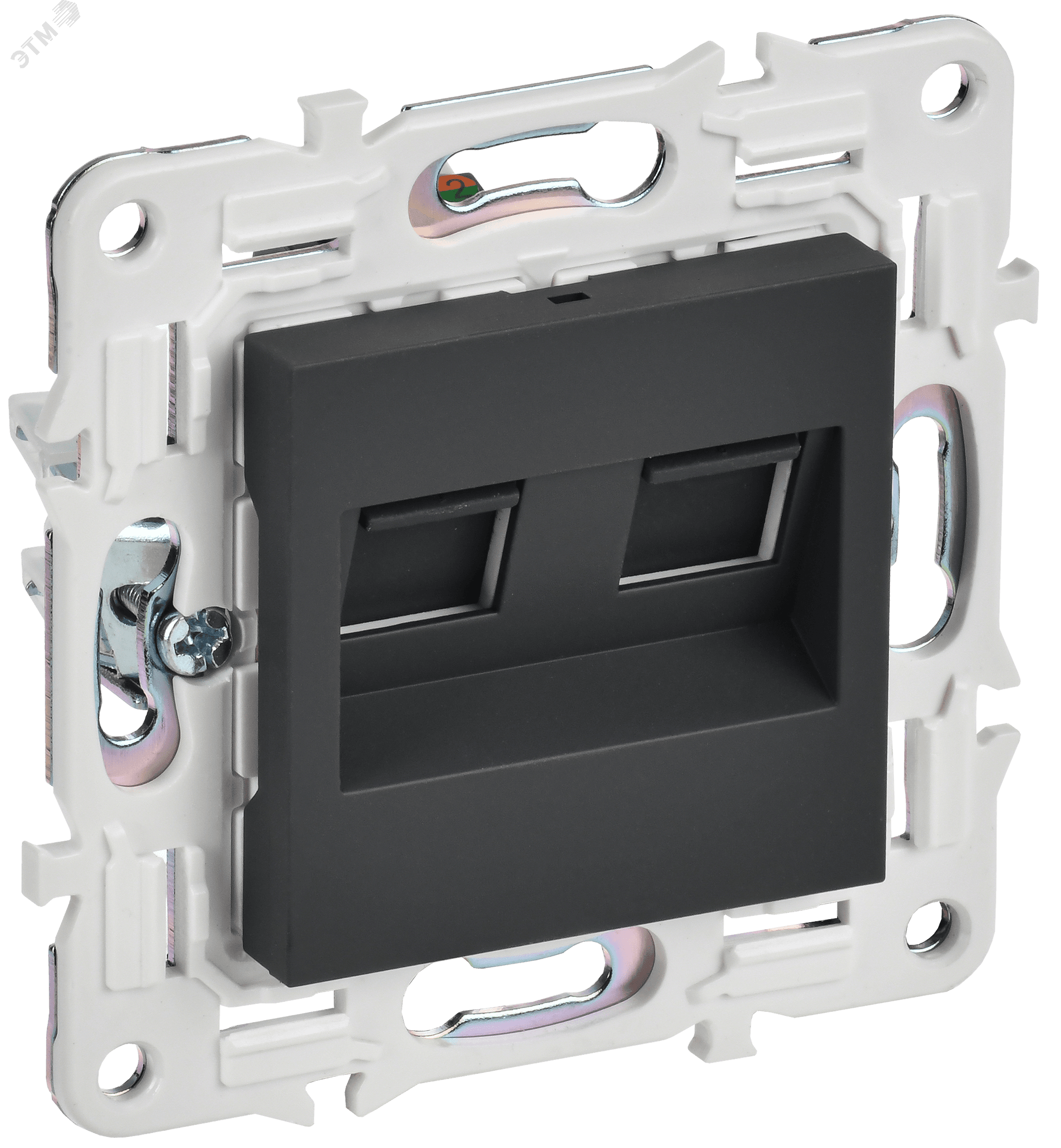 SKANDY Розетка компьютерная двойная RJ45 кат.5E SK-K03G графит IEK