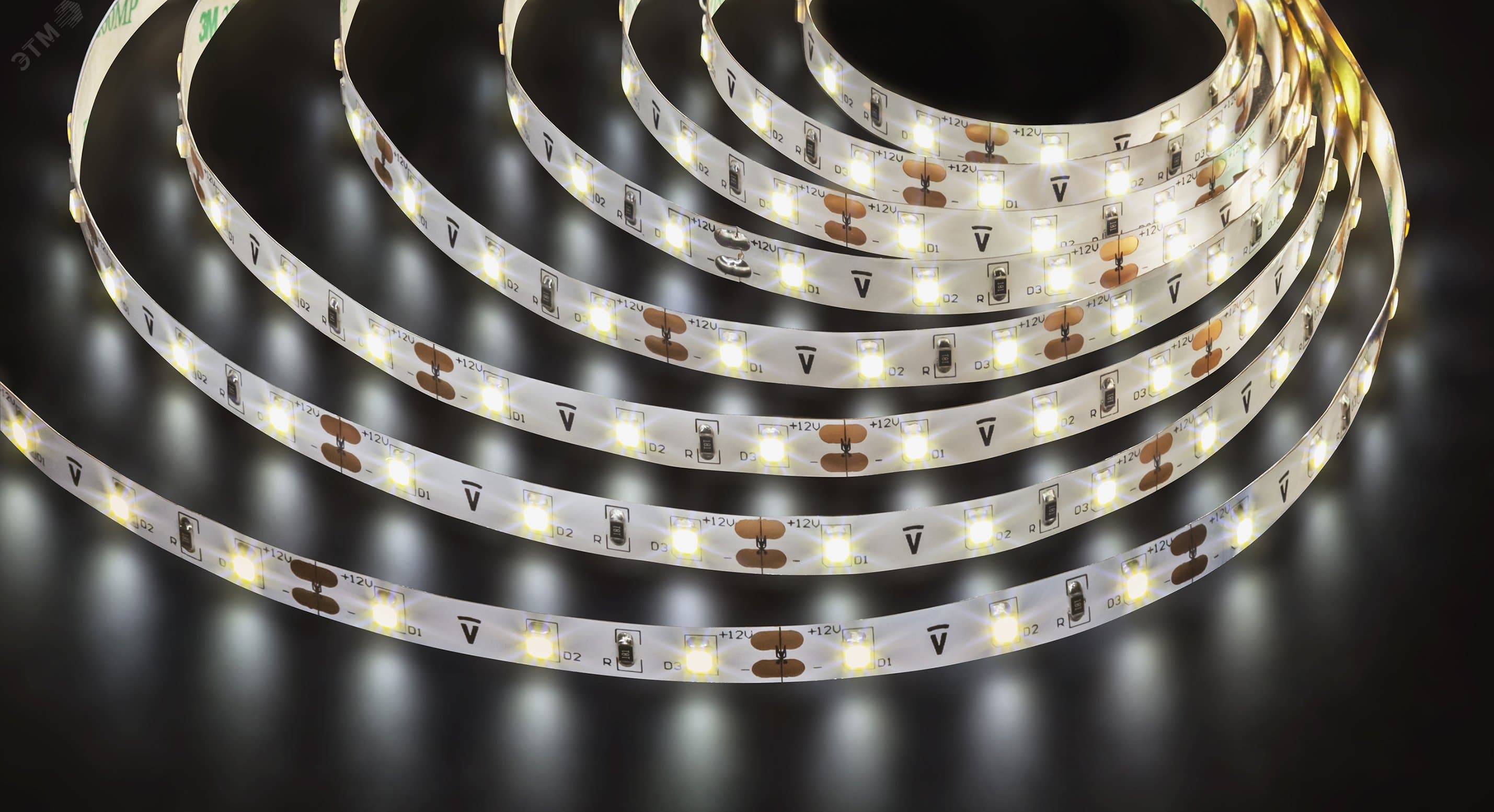 Лента светодиодная 4.8Вт/м 12В 4000К IP20 60LED/м NLS-3528 5м