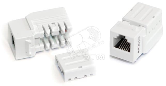 Вставка Keystone Jack RJ-45(8P8C) категория 6A 110 IDC заделка с помощью NE-TOOL белая