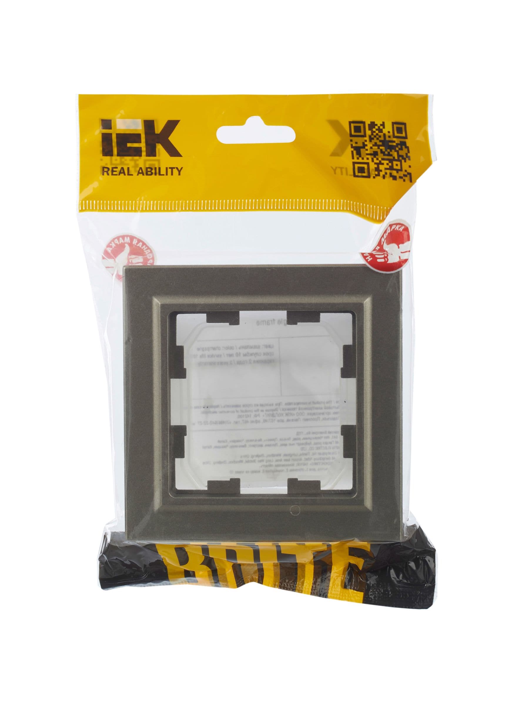 BRITE Рамка 1-местная IP44 РУ-1-БрШ-44 шампань IEK