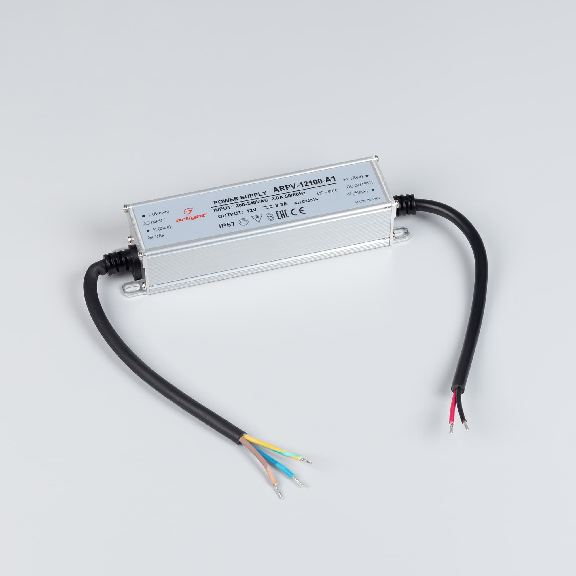 Блок питания ARPV-12100-A1 (12V, 8.3A, 100W) ( IP67 Металл, 3 года)