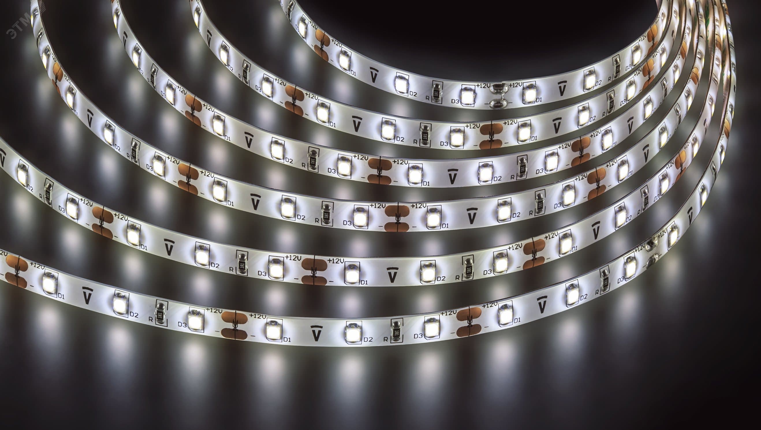 Лента светодиодная 4.8Вт/м 12В 4000К IP65 60LED/м NLS-3528 5м
