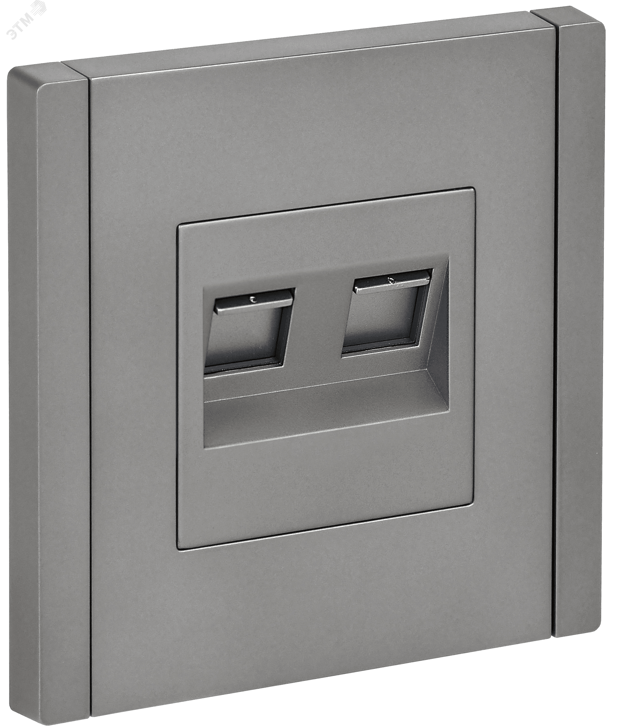 FORTE&PIANO Розетка компьютерная двойная RJ45 кат.5E FP533 сталь IEK