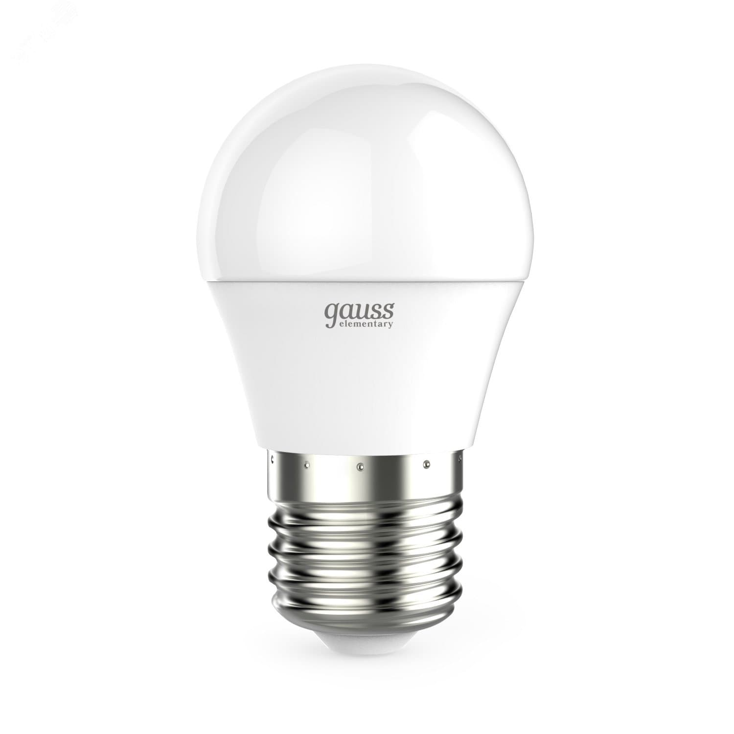 Лампа светодиодная LED 6 Вт 420 лм 3000К шар P45 теплый E27 AC 220В Elementary