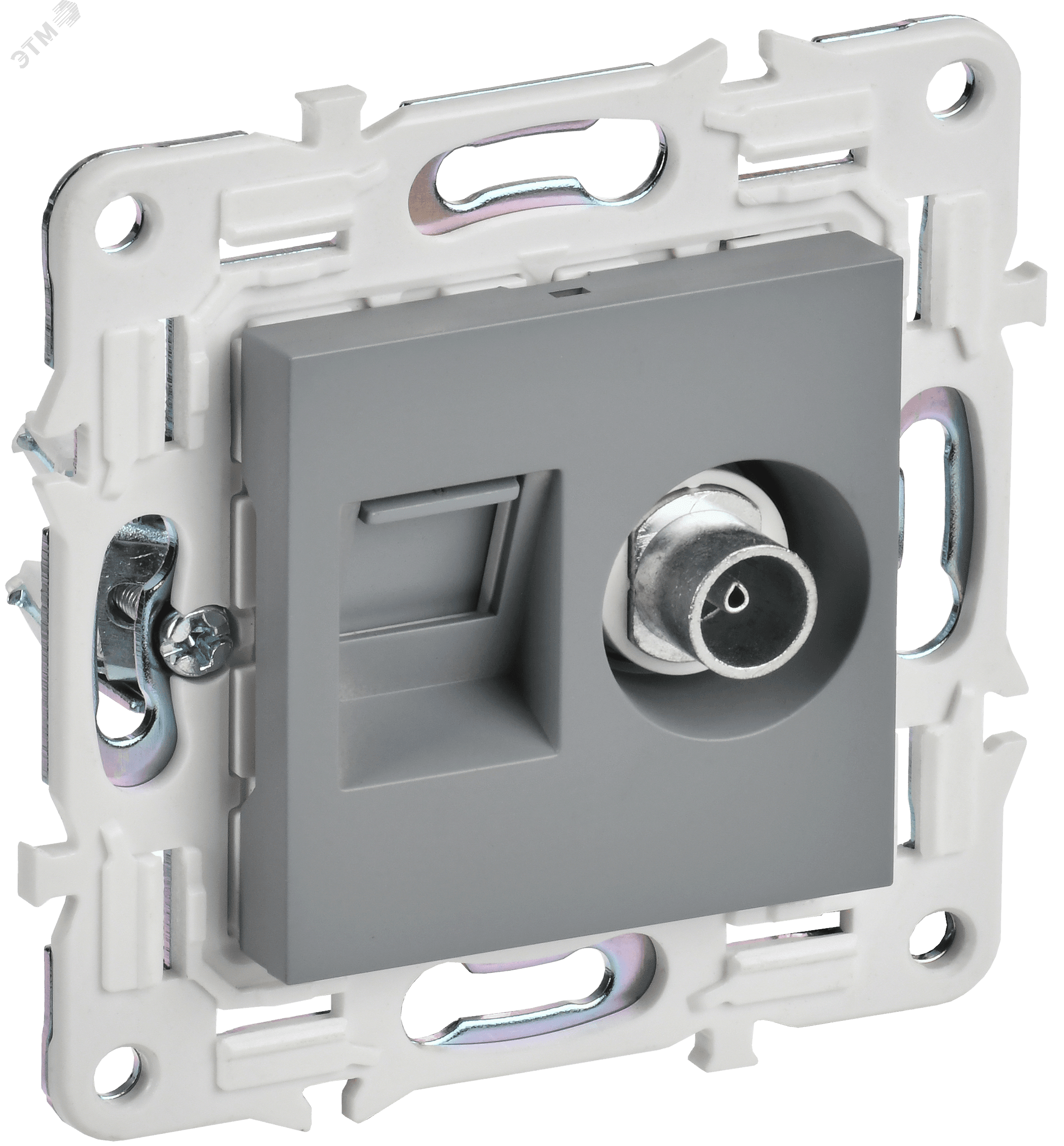 SKANDY Розетка двойная TV+RJ45 кат.5E SK-A14Gr серый IEK