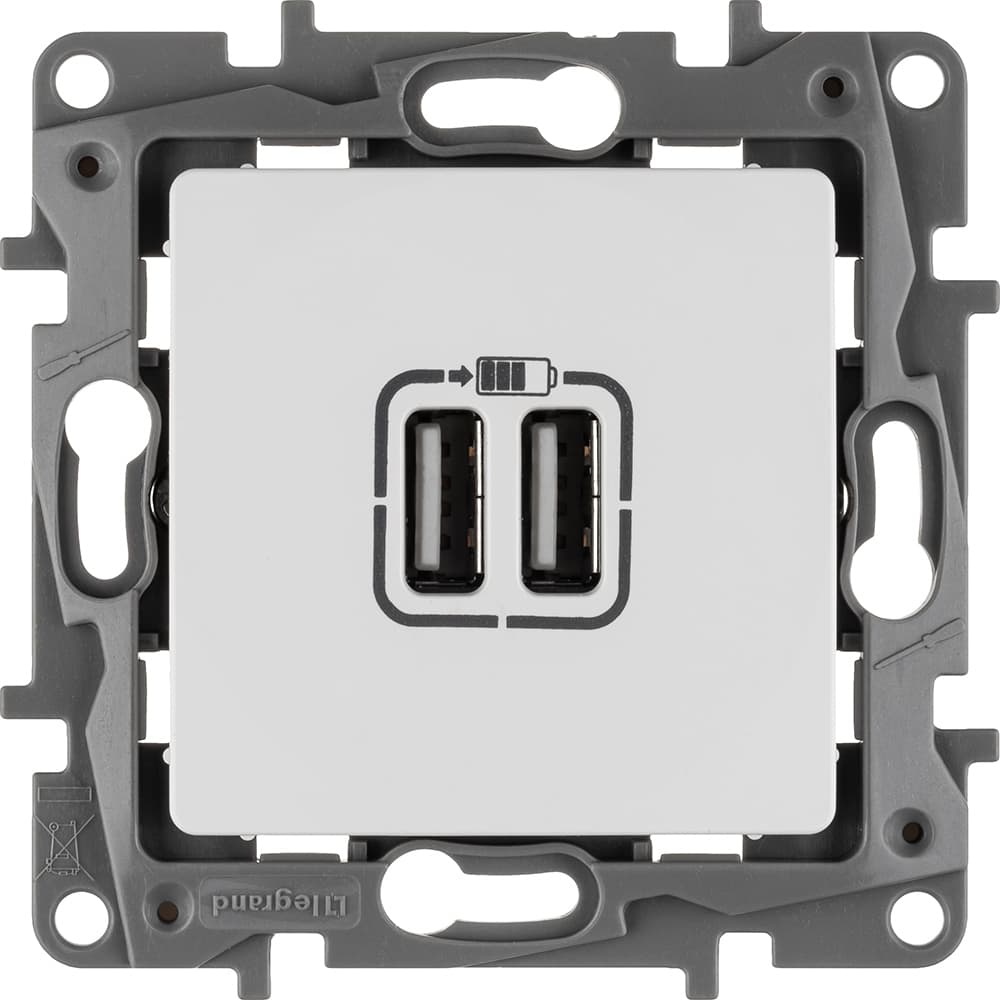 Розетка USB A+A 15Вт белый ETIKA