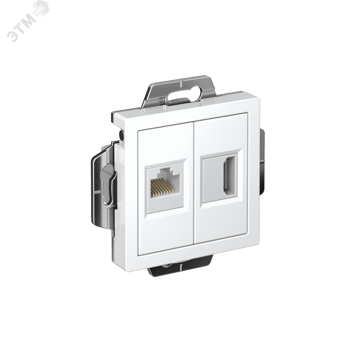 ATLASDESIGN РОЗЕТКА двойная HDMI+RJ45, кат.5Е, механизм, БЕЛЫЙ