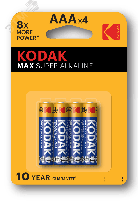 Батарейка Kodak LR03-4BL MAX SUPER Alkaline [K3A-4] (40/200/32000)